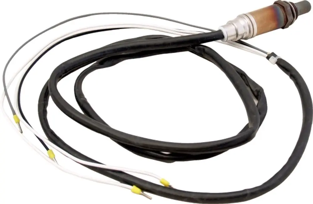 Lambdasonde mit Anschlusskabel, verwendet in Heizsystemen von Wolf, dargestellt in einer flexiblen Form mit mehreren Drähten für die elektrische Verbindung.